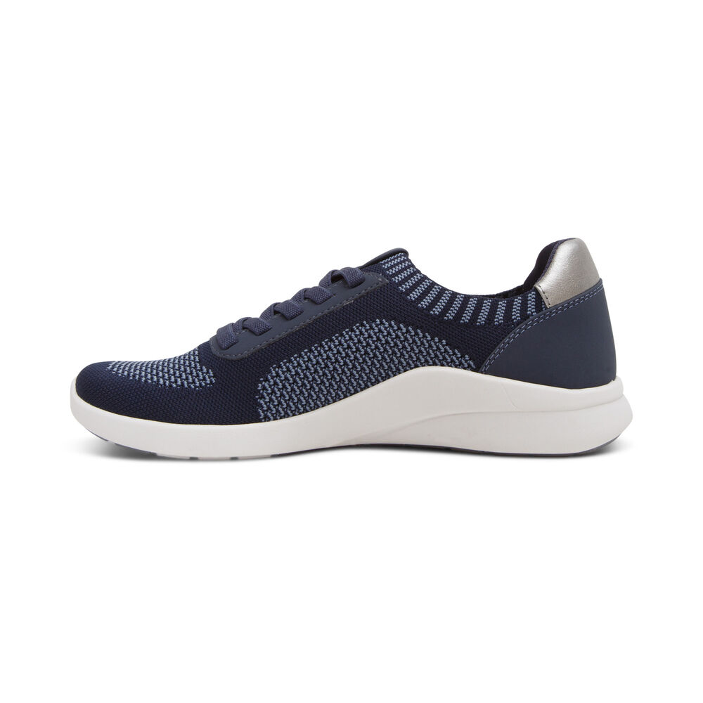 Aetrex Women's Teagan Arch Support Sneakers - Navy | USA NCQO7EW